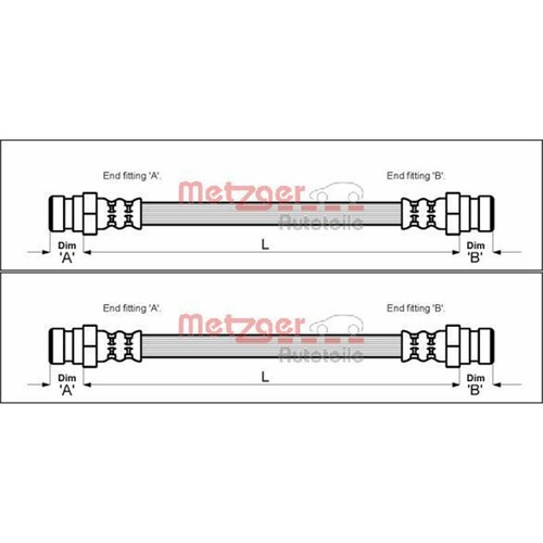 Metzger tubes frein - 2x, de